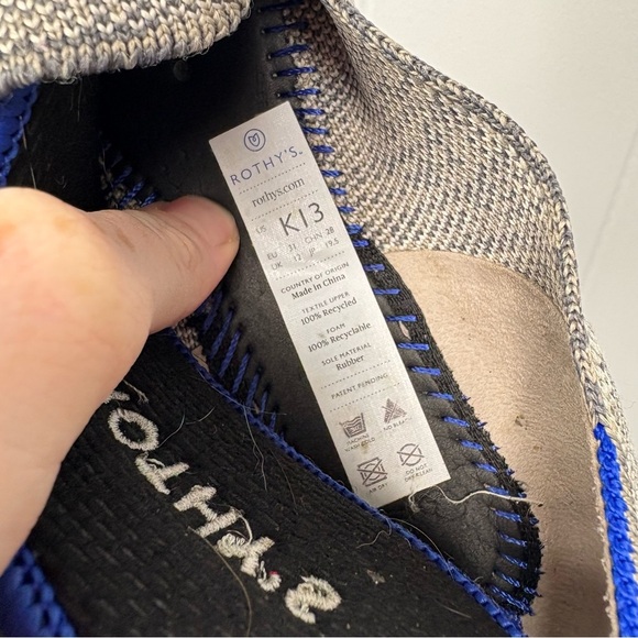 Rothy's The Kids Loafer in Metallic Silver Gray Washable Outdoor Kid’s Size 13 - Picture 7 of 7